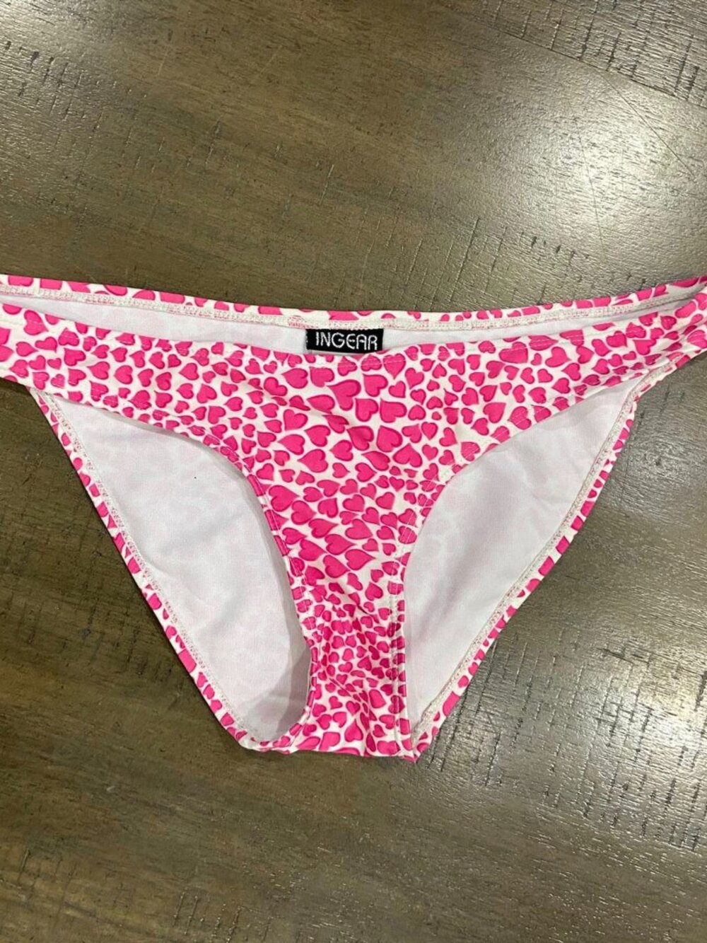 INGEAR SWIMSUIT BOTTOMS SIZE L Heart Print PINK
